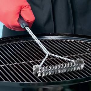 Barbecue Grill BBQ Brush Stainless Steel Bristles Non-stick Cleaning Brushes Barbecue Accessories Clean Tool Grill Accessories