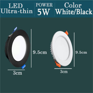 Ultra Thin Black/White Downlight Waterproof Brigt LED Indoor Spot Light for Decration 3 Color Light Source Pannel Lamp