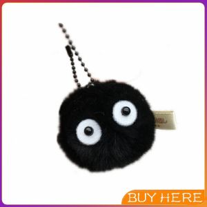 พวงกุญแจลูกปอมๆ ตุ๊กตา Hayao Miyazaki Spirited Away น่ารัก สีดำ นุ่มๆ pendant BUY HERE