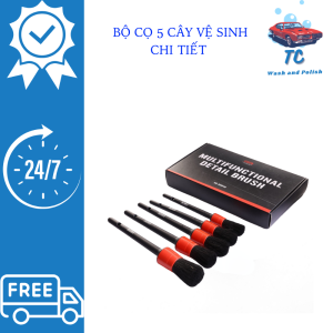 Bộ cọ 5 cây vệ sinh chi tiết nhựa màu đen cọ rửa vệ sinh đa năng quét sạch bụi bẩn nội thất khe kẽ