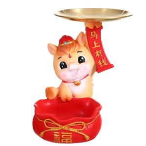 Elegant Horse Display Entryway Key Holder Chinese Horse of Year Desk Tray Multiple Purpose New year Gift