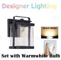 Designer Lighting [Outdoor Wall Lamp] Set with LED Bulb Modern Wall Light Weather Proof Garage Light Car Porch Light Lampu Dinding Stor Lampu Tembok (2351). 