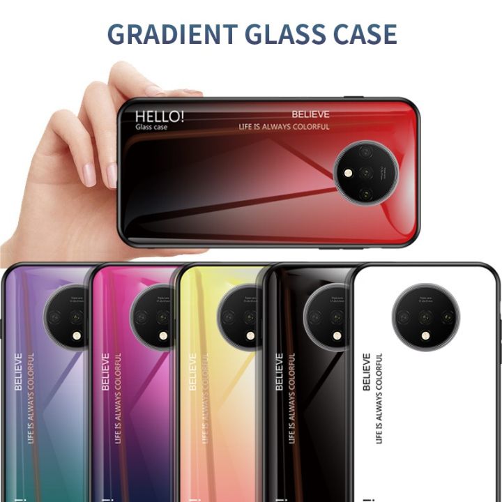 Oneplus 5 6 7 5T 6T 7 T Pro Case Gradient สีกระจกนิรภัย Hard Case One ...