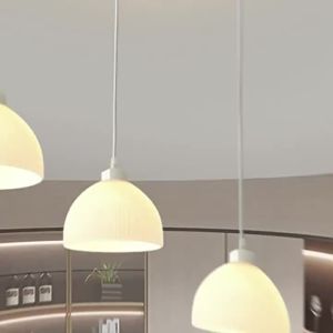 SXH Cream-colored vertical striped three-head chandelier modern and minimalist design for dining rooms LED Bedroom bedside bar pendant light