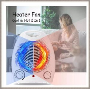 HOTBAO Electric Small Space Heater 2 in 1 Heating Cooling Thermostat Heater Portable Hot and Cold Fan