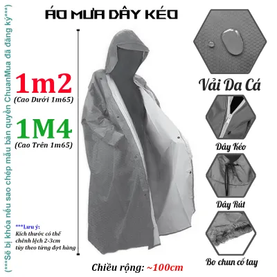 Áo Mưa Dây Kéo Nam Size Lớn KOJMAC Raincoat Men XXL 1m4 ( Raincoat for Men Fashion Áo Mưa Dài Toàn Thân Áo Mưa Măng tô Áo măng tô nam Áo Khoác Đi Mưa Áo Mưa Kéo Khóa aomua ) Chuẩn Mua