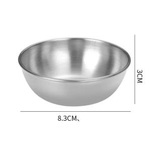 [Ready Stock+COD] Stainless Steel Sauce Dish Appetizer Serving Tray Sauce Dishes Spice Plates Kitchen Supplies Plates