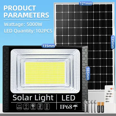 KKSKY 【ซื้อ 1 แถม 5】 ไฟโซล่าเซลล์ 5000W โซล่าเซลล์ ไฟถนน กันน้ำ IP68 solar light outdoor ไฟสปอร์ตไลท์ LED เปิดปิดอัตโนม