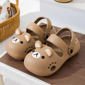 [Free Shipping] 26 New Cute Bear Head-Toe Slippers For Women Cartoon Style GirlS Design Thick-Soled Soft-Soled Non-Slip Outdoor Clogs