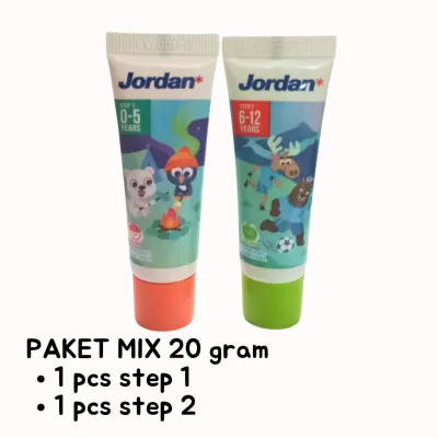 Jordan Pasta Gigi | Toothpaste Step 1(0-5 thn) step 2(6-12th) Pasta Gigi Anak Jordan 75gr