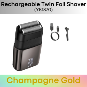 Mens Lifestyle: Rechargeable Portable Home/Travel Twin Foil Shaver (YK1870)