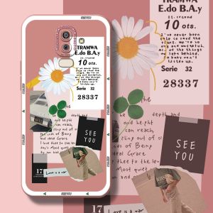 jjlingji Casing For Samsung Galaxy J8 2018 Case With New Design Cartoon Cute Flower Phone Case Shockproof Square Edge Softcase Pattern Silicone Casing Full Cover Angel Eye Camera Protection Cases