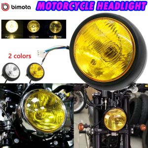 Bimota Motorcycle  Headlight Vintage Round Motorcycle Headlight Scooter Motorbike Motor Front Headlamp  For Yamaha Suzuki Honda CG125