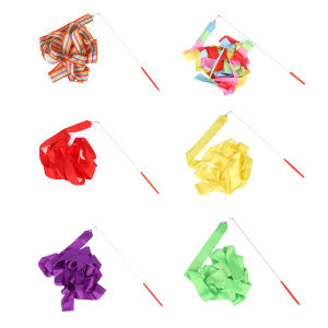 2m Ballet Streamer Training Twirling Rod Rhythmic Equipment Gymnastics Rainbow Stick Twirler for Kids