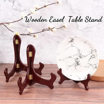 5/7 Inch Wooden Easel Display Stand Foldable Plate Holder for Wedding Table Photo Frame Storage Shelf Home Decoration