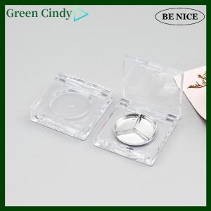 [Green Cindy] Square Empty Eyeshadow Palette Plastic Cosmetic Container Clear Makeup Case