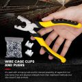 1202 PCS Wire Cage Clips and Pliers Rabbit Chicken Wire Cage Clips J Clips for Wire Cages Hog Ring Pliers Wire Cage Buckle Clips Animal Cage Snap-ring Pliers for Bird Quail Rabbit Chicken Hog Cages. 