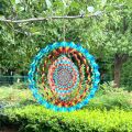 3D Wind Spinner Mandala 10 Inch Evil Eye Stainless Steel Wind Sculpture Blue Hanging Ornament Cut Metal Art for Indoor Outdoor Garden Decoration Amulet for Home and Yard. 