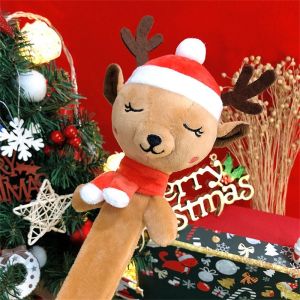 WARM Santa Claus Christmas Slap Wristband Reindeer Elk Plush Toy Christmas Slap Bracelets Elegant Gift Wrist Decoration Clap Circle Toys Festival Decor