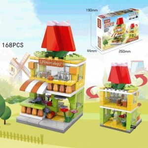 Mainan Anak Brick City Street View Mainan 3D Puzzle Balok Susun Anak-anak Edukatif Hadiah