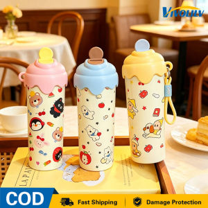 VIVOLILV Local Shipping 316 Stainless Steel Thermos 650ml Cartoon Insulated Straw Mug Portable Sports Water Bottle High Value