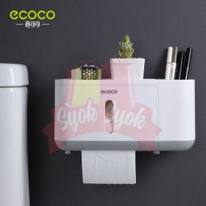 SyokSyok ECOCO Waterproof Bathroom Roll Paper Box Toilet Paper Box Wall-mounted Storage Tissue Pump Home Bathroom Storage