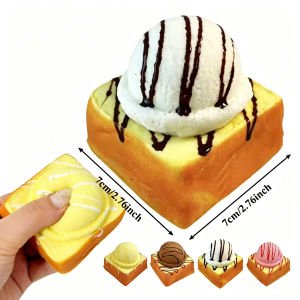 1pc Simulated Toast Toast Ice Cream Squishy Bread Slow Rebound Squeeze Fidget Toy Soft Stress Anxiety Relief Sensory Toy Party Gift