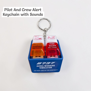 New Aviation-Themed Keychain with Sound Effects - Pilot and Crew Alert Fire & Emergency Symbols Durable PVC Material