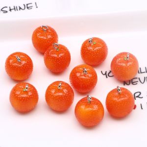 HULEQQI 10PCS/SET Cam Pippin dây chuyền hình trái cây mô phỏng Làm thủ công 3D Hạt nhựa rời Mới Vật liệu tự làm Phụ kiện dây đeo điện thoại Bông tai