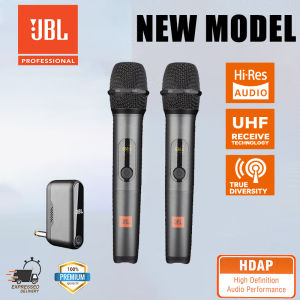 JBL High end wireless microphone rechargeable microphone Karaoke microphone UHF anti-interference DSP intelligent noise reduction no noise 50M signal reception distance universal portable wireless microphone