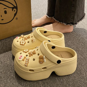 [Free Shipping] WomenS Summer Outdoor Sandals Thick-Soled Closed-Toe Beach-Style Two-Way Wear EVA Slippers