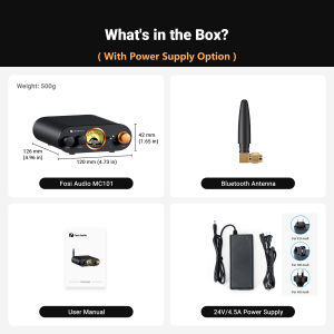 Fosi Audio MC101 Bluetooth Stereo Amplifier Home Audio Mini Amp with VU Meter 2 Channel HiFi Receiver for Passive Speaker