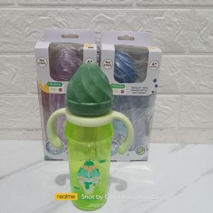 Minitree Botol Susu Bayi Regular Neck 270ml Model Tutup Eskrim untuk Usia Bayi 6 Bulan Keatas Baby Feeding Bottle Unik with Handle Dengan Gagang Unik Lucu Bahan PP Sangat Tebal Berkualitas Sudah BPA Free Antipecah dan Bisa Direbus