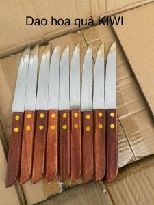 Dao gọt hoa quả KIWI BRAND cán gỗ kích thước 23cm lưỡi thép sắc bén 11cm nhập khẩu Thái Lan
