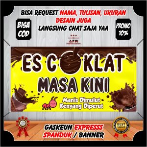 Spanduk Banner Backdrop Jualan Es Coklat Viral Masa Kini Kekinian - Banner Jualan Es Coklat Masa Kini Desain Custom