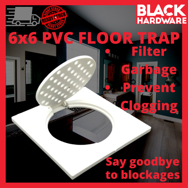 BLACK HARDWARE Pvc Water Bathroom Floor Drain Filter Grating Trap Hole ...