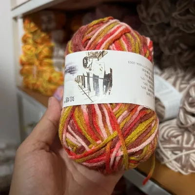 ไหมพรม5plyสีเหลือบ50กรัม/gไหมนุ่มไม่ระคายเคืองผิว