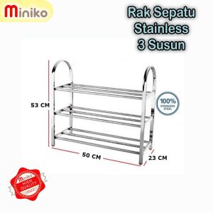 Rak Sepatu Stainless Steel Multifungsi Rak Susun Rak Sendal