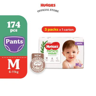 [PREORDER l SHIP BY 07.08] Huggies Naturemade Pants M58/L44/XL38 (3 Packs) l XXL26 (4 Packs)