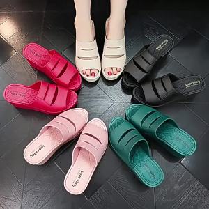 2025 New Thick-Soled Outdoor Mom Slippers For Women Summer Versatile Non-Slip Wedge Slippers Lightweight Slide Sandals