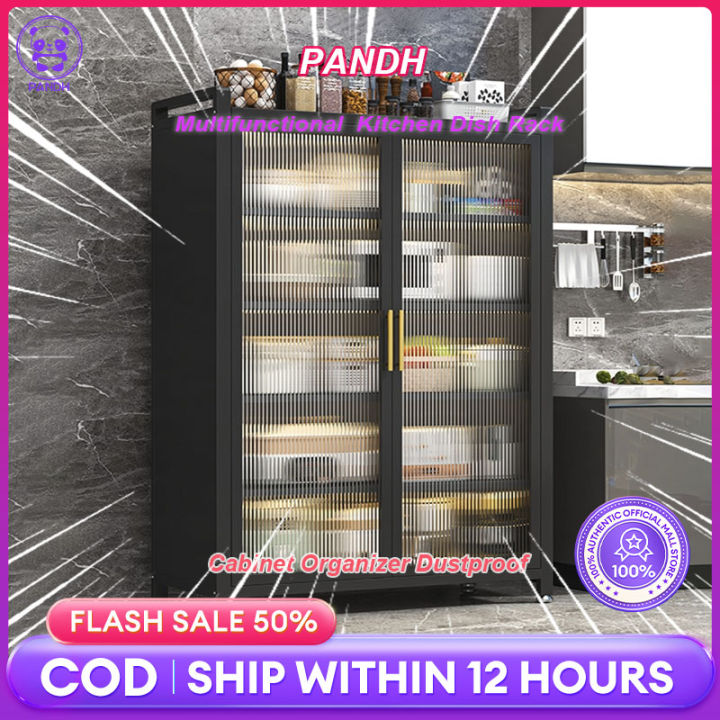 PANDH%203Tier%20Kitchen%20Dish%20Rack%20Cabinet%20Organizer%20Dustproof%20Multifunctional%20Countertop%20Kitchen%20Storage%20Cabinet%20-%20Image%202
