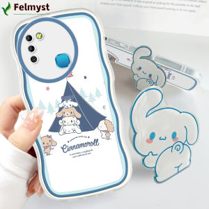 คลื่น สำหรับ Infinix Hot 10 Lite Smart 5 X657 X657C X657B/Hot 10 Play X688C 11 (พร้อมที่ยึดฟรี) นิ่มแฟชั่นเคสโทรศัพท์ลายการ์ตูน Cinnamoroll น่ารักเคสโทรศัพท์มือถือป้องกันกล้องคลุมทั้งหมด