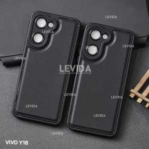 Luxury Case Leather Pro Kamera Black Vivo Y18