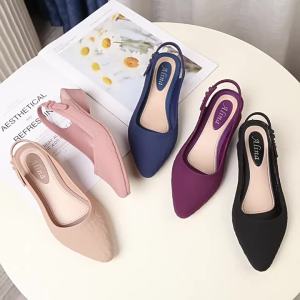 [Free Shipping] Pointed Toe Thick-Soled Sandals for Women Fashionable Outdoor Wedge Heels Versatile Elastic Strap Beach Non-Slip Summer Shoes
