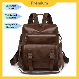 IFASHION 2442 Retro Ladies Travel Backpack Soft PU Leather Schoolbag Beg Galas Wanita