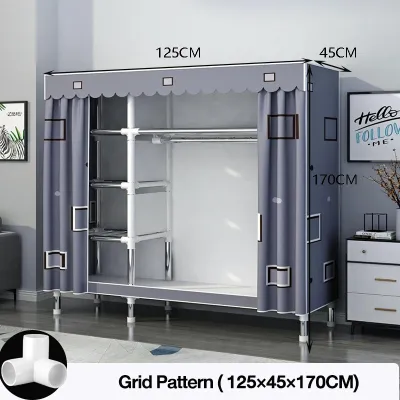 MOD Alloy Fabric Wardrobe | Budget Fabric Wardrobe | Sturdy & Shape-Retaining | Toughened Reinforced PVC Joints | Rust Resistant Easy to Assemble