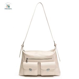 Shoulder Bag for Women with Multi Pocket Underarm Bag PU Leather Adjustable Strap Crossbody Bag Zipper for Work Travel