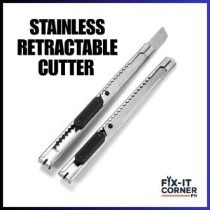 Retractable Cutter Stainless Alloy Blade for Cutting Paper Cardboard Thin Sheets of Plastic ll FIX IT CORNER PH