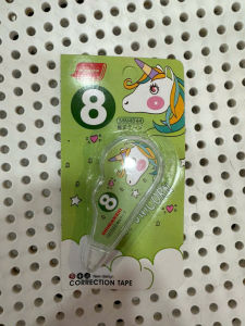 Bút Xóa Kéo Mini 8m – Hình Kỳ Lân & Màu Cam Trong Suốt – Văn Phòng Phẩm Dễ Thương Cho Học Sinh