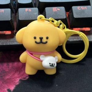 Cartoon Line Puppy Keychain Bag Pendants Cute Doggy Charms Fashion Couples Keyring Accessories Gifts